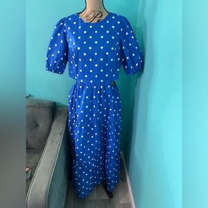 NWT Lilly Pulitzer Lyssa Cotton Midi Dress w/Polka Dots and Side Cutouts size 14